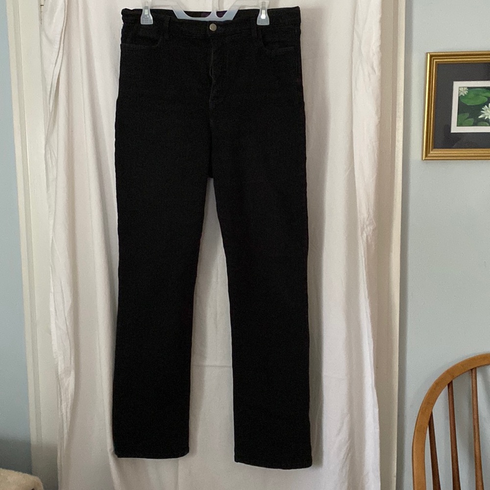 NYDJ Marilyn Black Straight Jeans 14